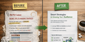 Pt 3. How to Update Old PLR/MRR Content for 2026 Before and after PLR.