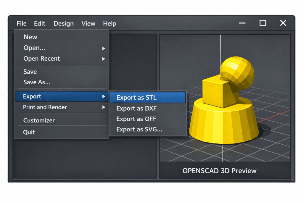 Idea Maker. OpenSCAD Export