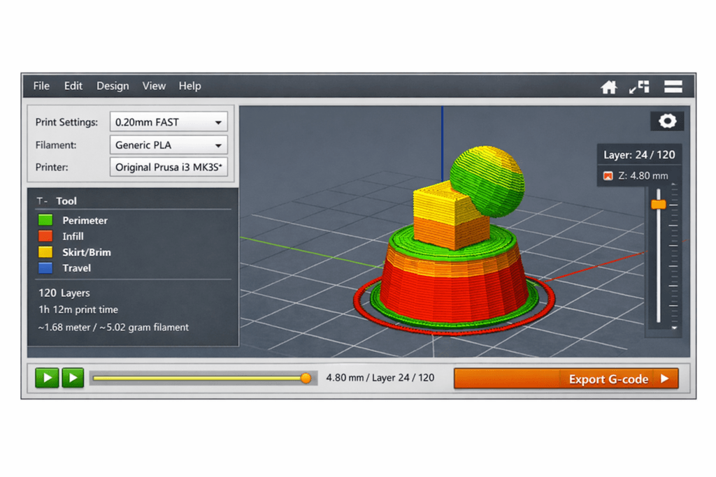 Idea Maker. Layer preview in the slicer