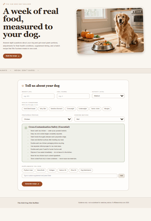 The Hubs Dog Diet Builder